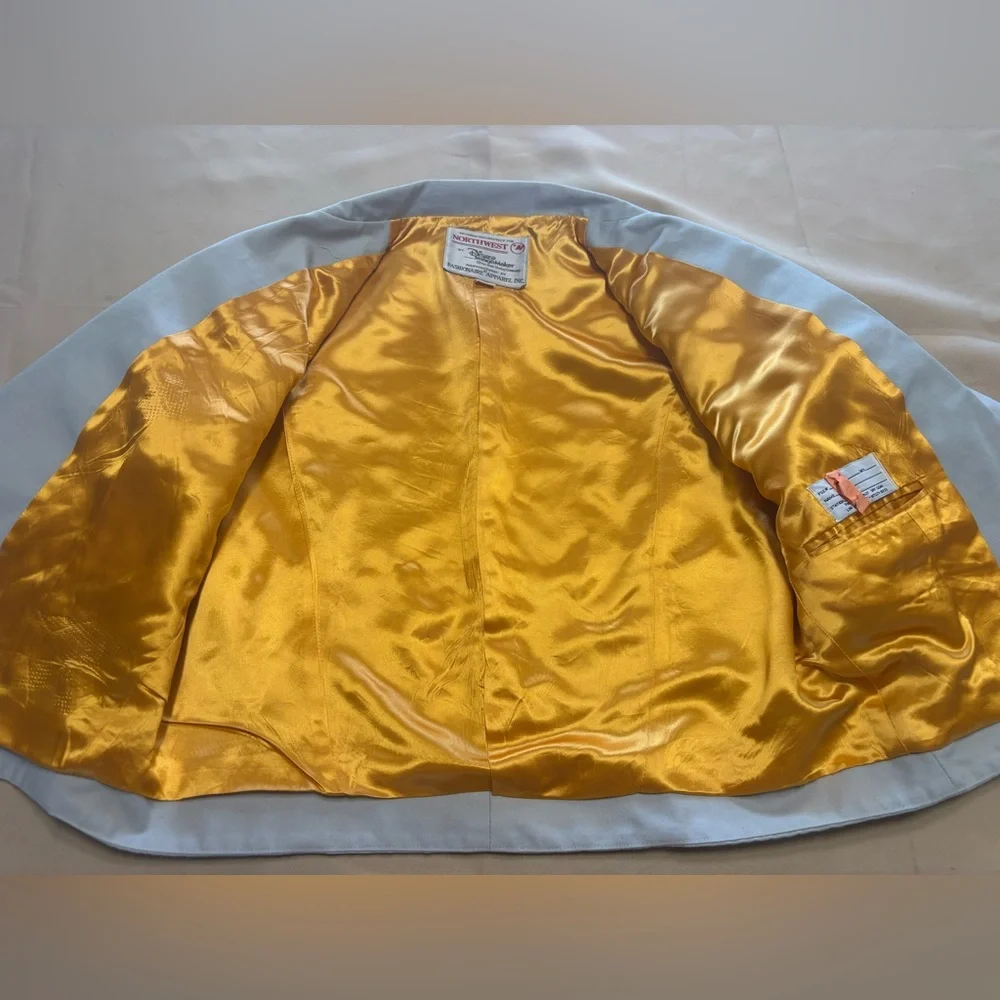 Vintage Northwest Airlines Stewardess Jacket‎ Sz 6R Disney Gray Gold